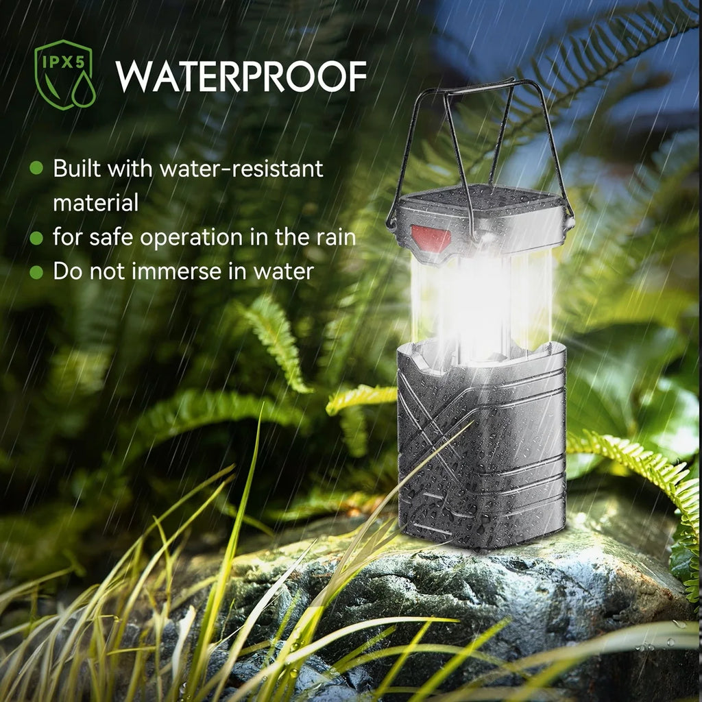 Solar Camping Lantern , Rechargeable LED with Flashlight