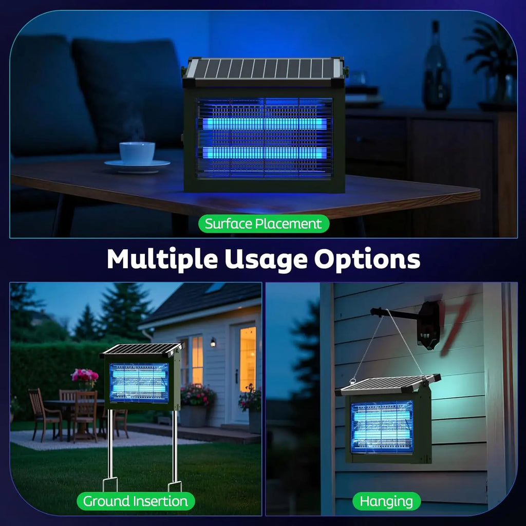 Solar Bug Zapper 4500V with Panel Sensor, Waterproof
