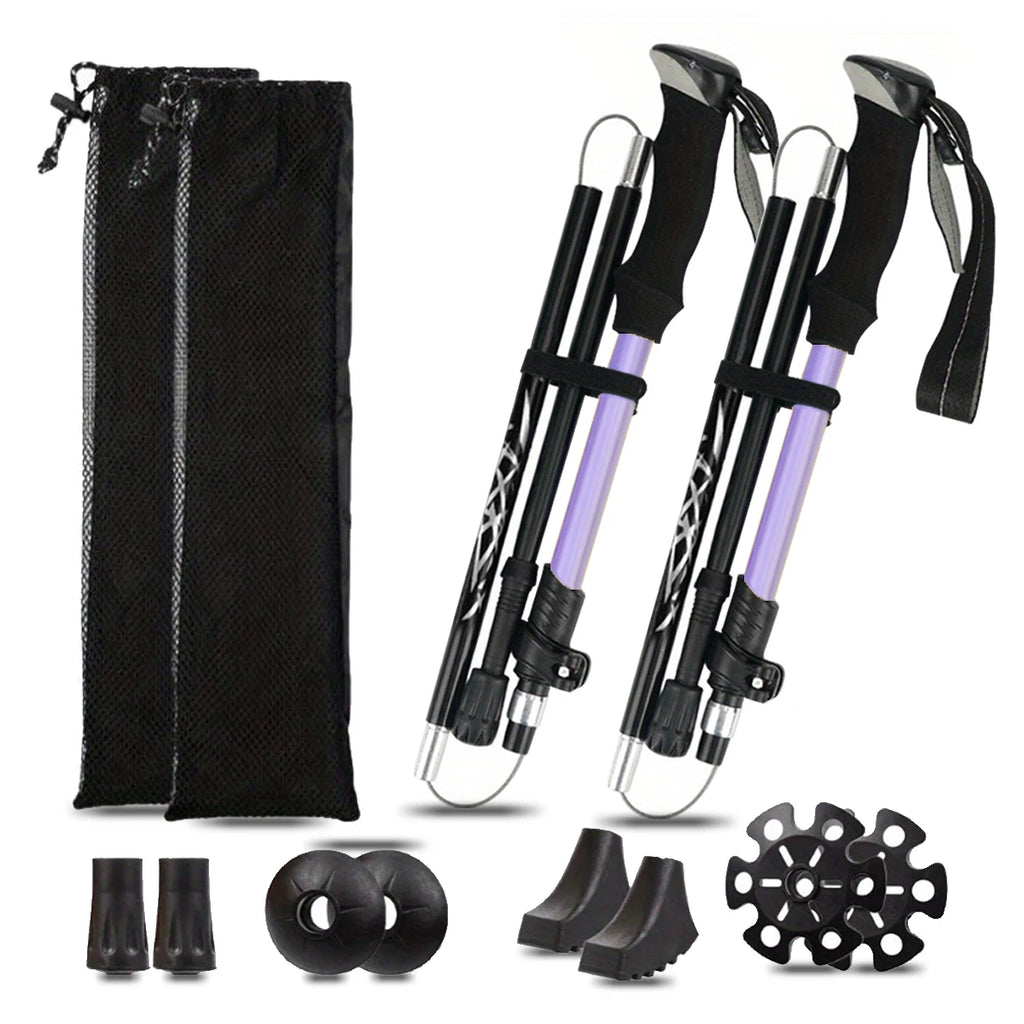 Ultralight Aluminum Alloy 5-Section Folding Trekking Pole