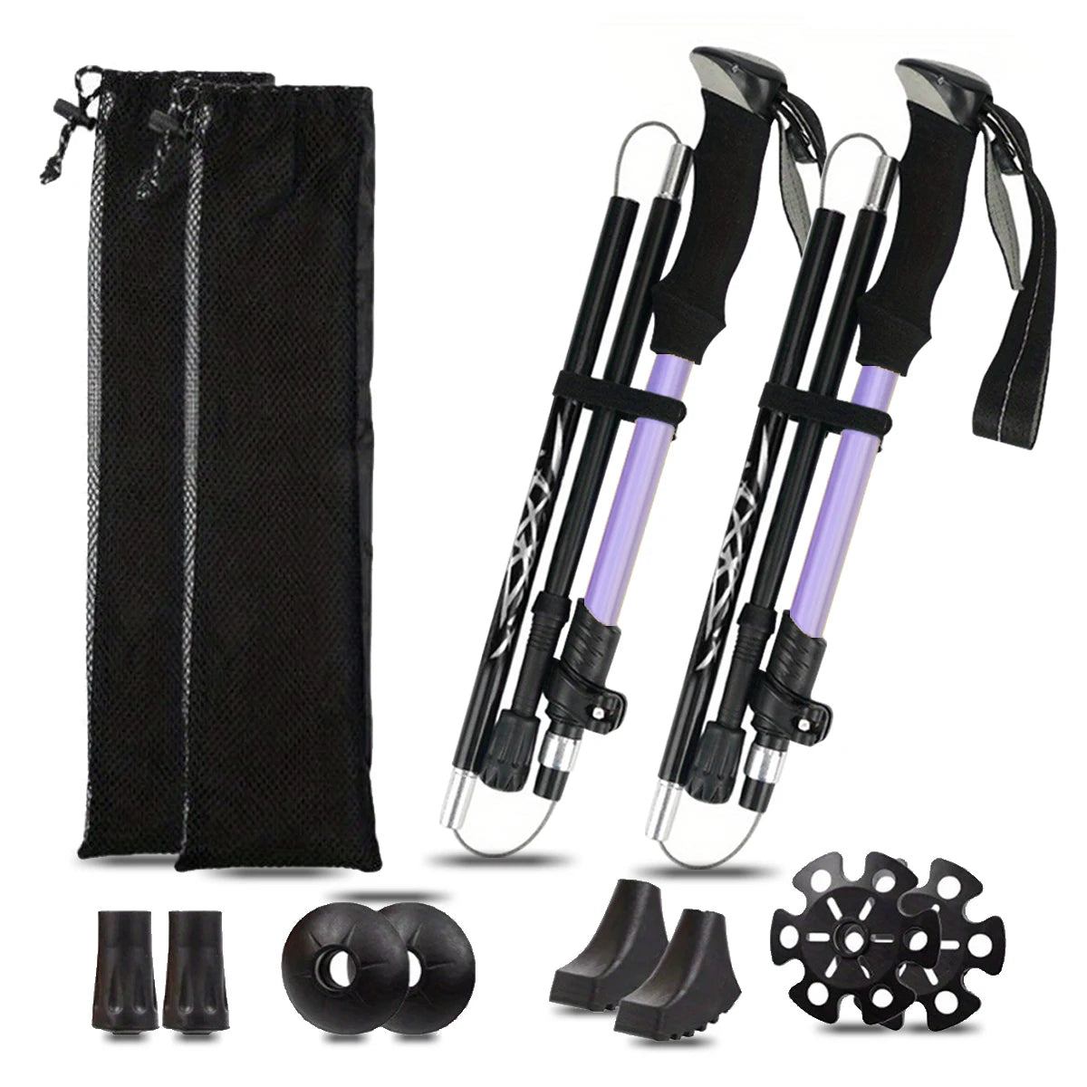 Ultralight Aluminum Alloy 5-Section Folding Trekking Pole