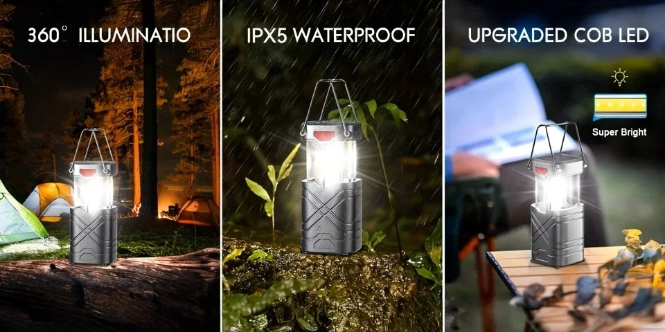 Solar Camping Lantern , Rechargeable LED with Flashlight