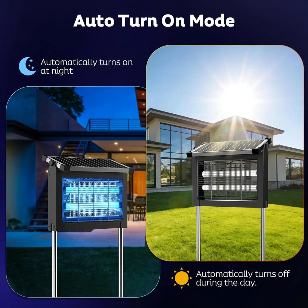 Solar Bug Zapper 4500V with Panel Sensor, Waterproof