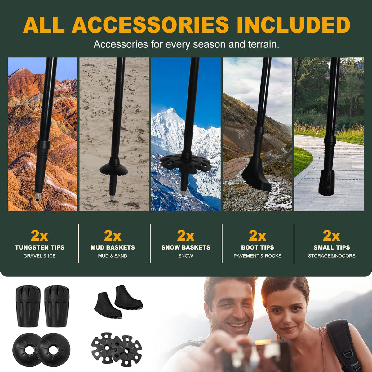 Ultralight Aluminum Alloy 5-Section Folding Trekking Pole