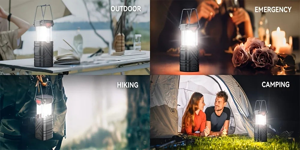 Solar Camping Lantern , Rechargeable LED with Flashlight