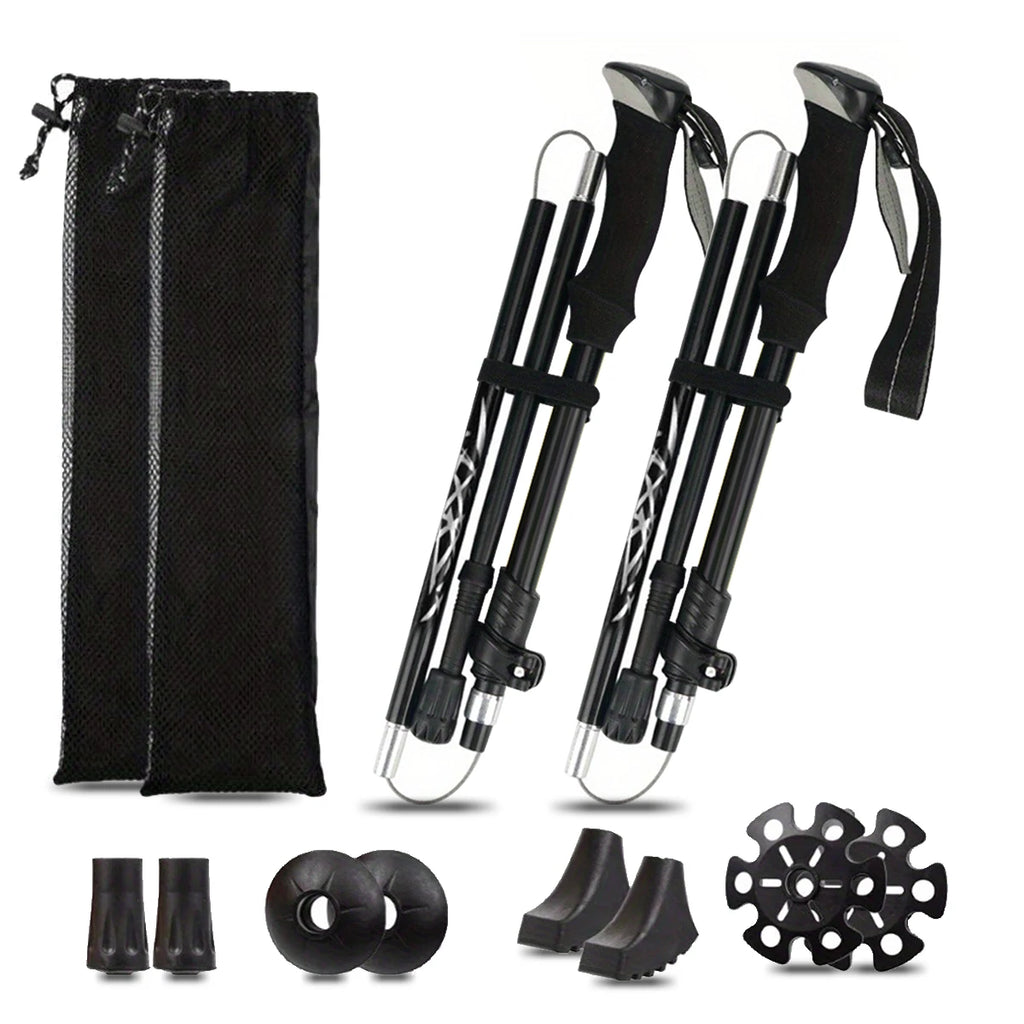 Ultralight Aluminum Alloy 5-Section Folding Trekking Pole