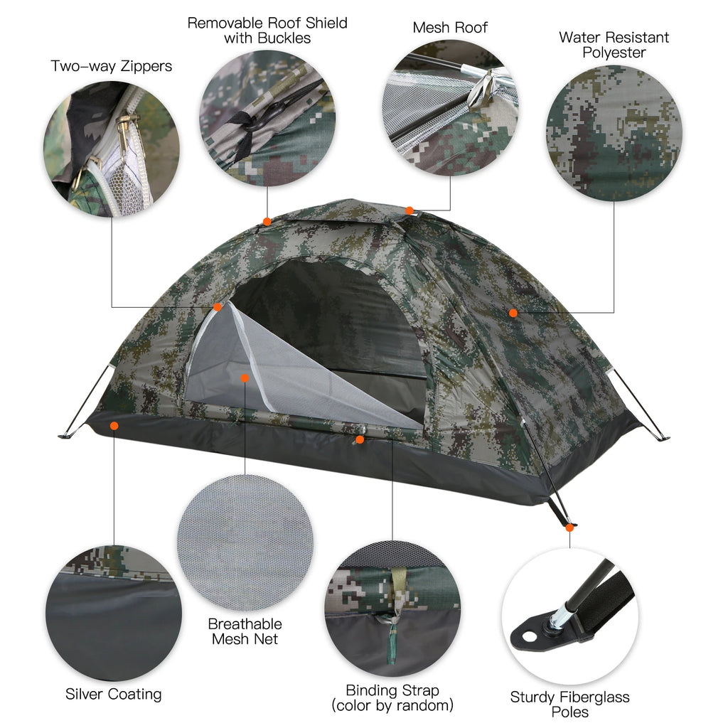 Ultralight Camping Tent Single Layer Anti-UV Coating