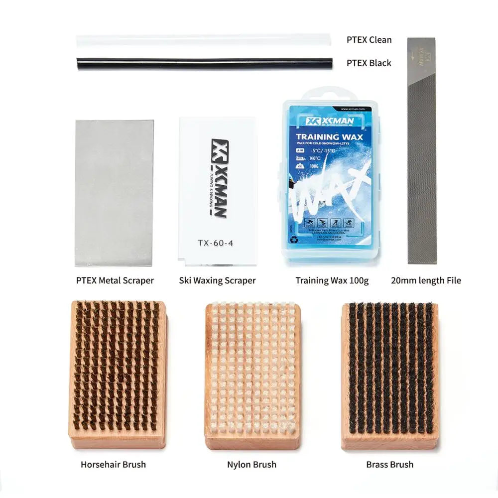 Ski Snowboard Waxing & Tuning Complete Brush Kit