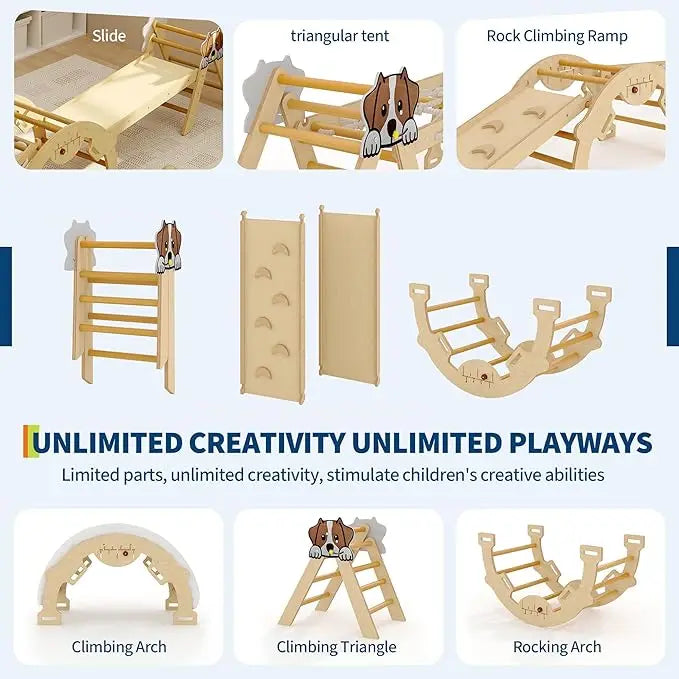 Toddler Climbing Toys Indoor with Ramp, Arch and Ladder