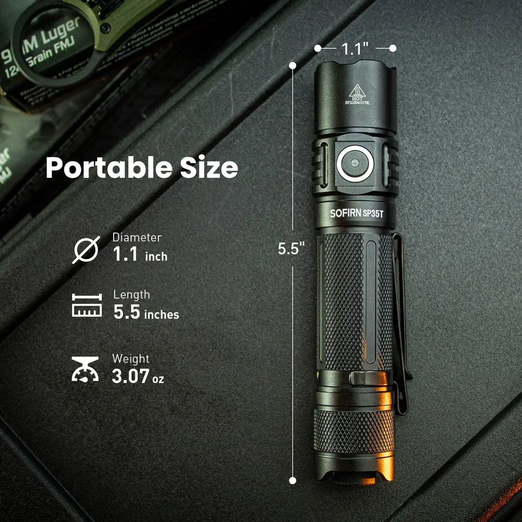 Tactical Flashlight Powerful LED Light USB C Rechargeable