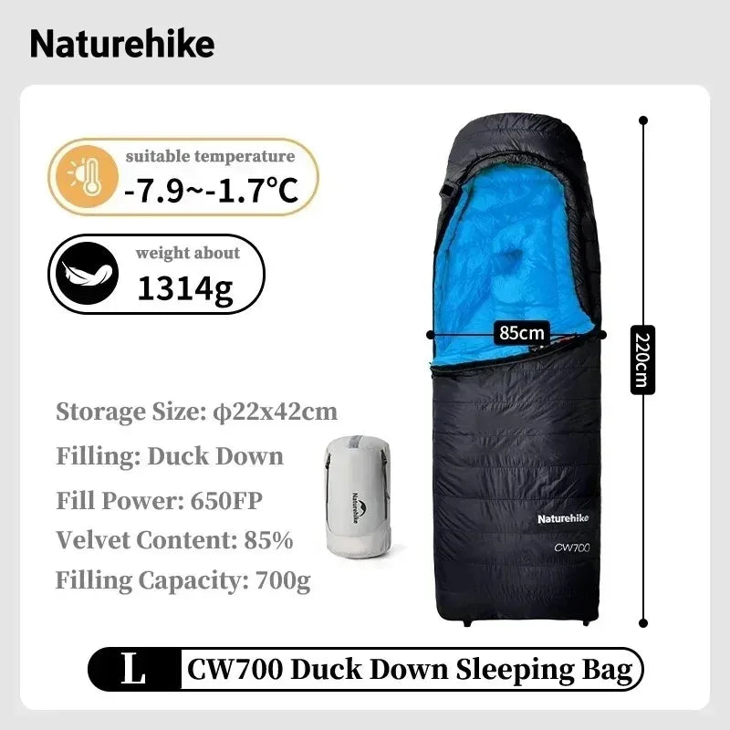 Duck Down Sleeping Bag 4 Seasons Compact Portable
