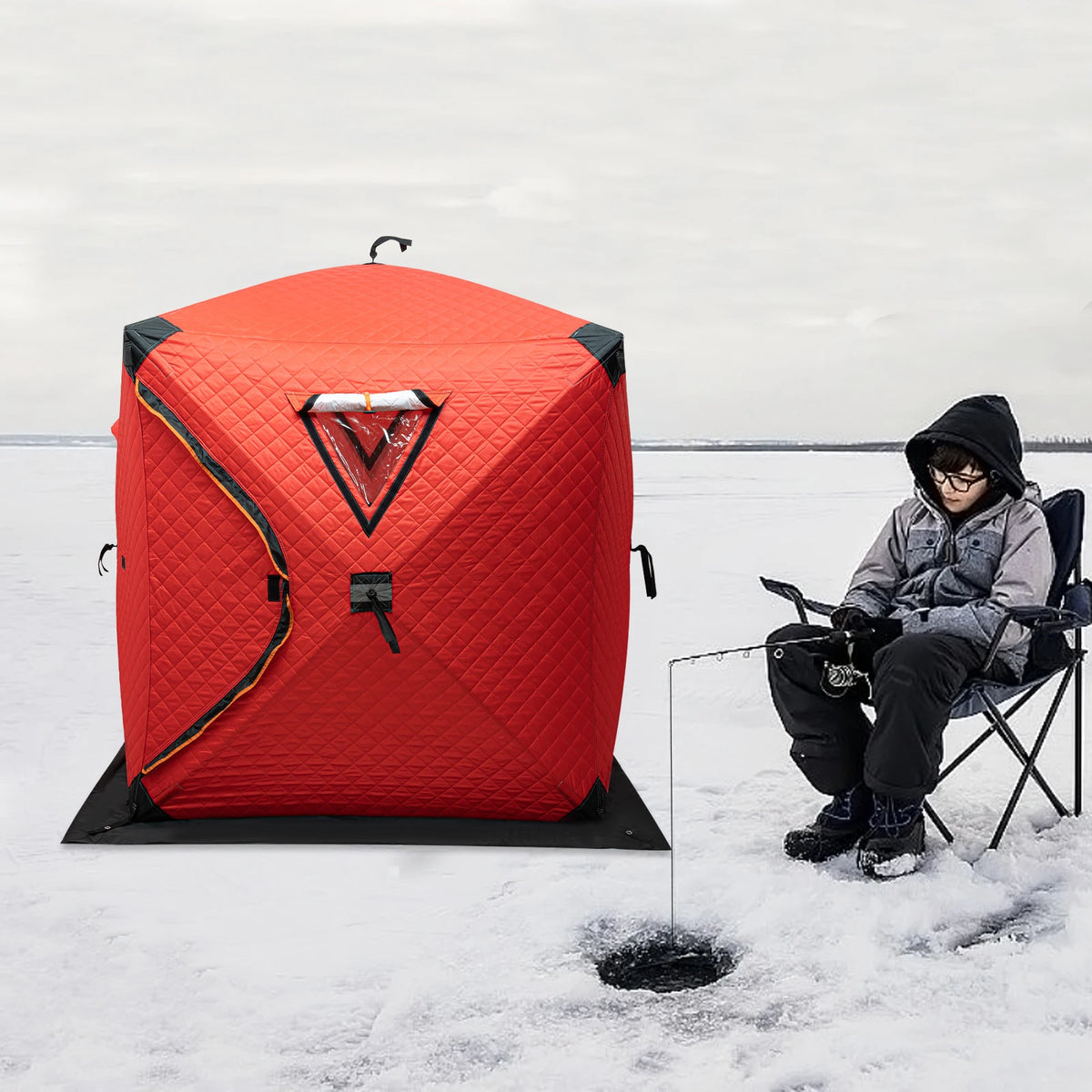 Orange/Blue/Red/Camouflage Ice Fishing Tent