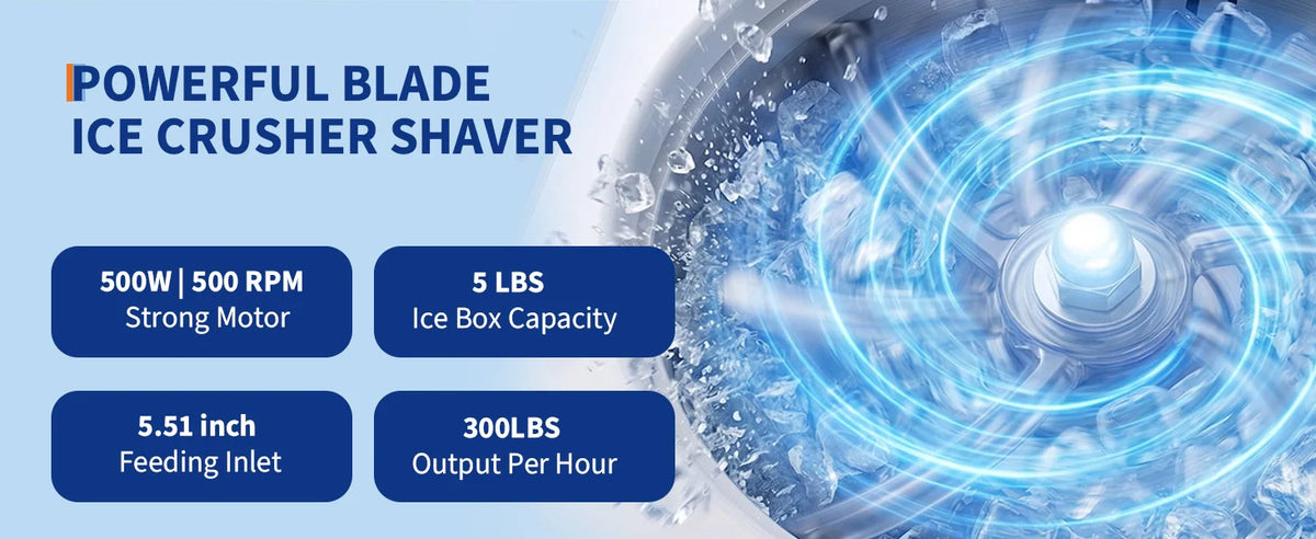 Stainless Steel Snow Cone Maker & Ice Crusher,