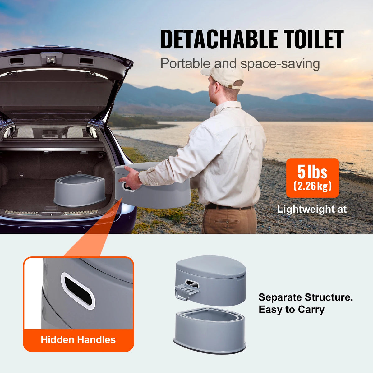 Portable Travel Toilet for Outdoor Camping LongRoad Trip