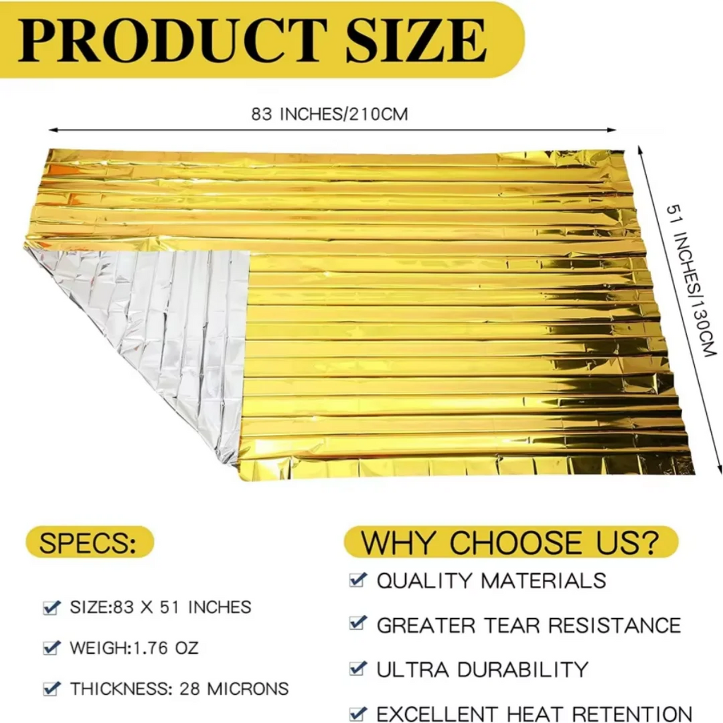 Emergency Thermal Blanket Folding Waterproof Windproof Sunshade