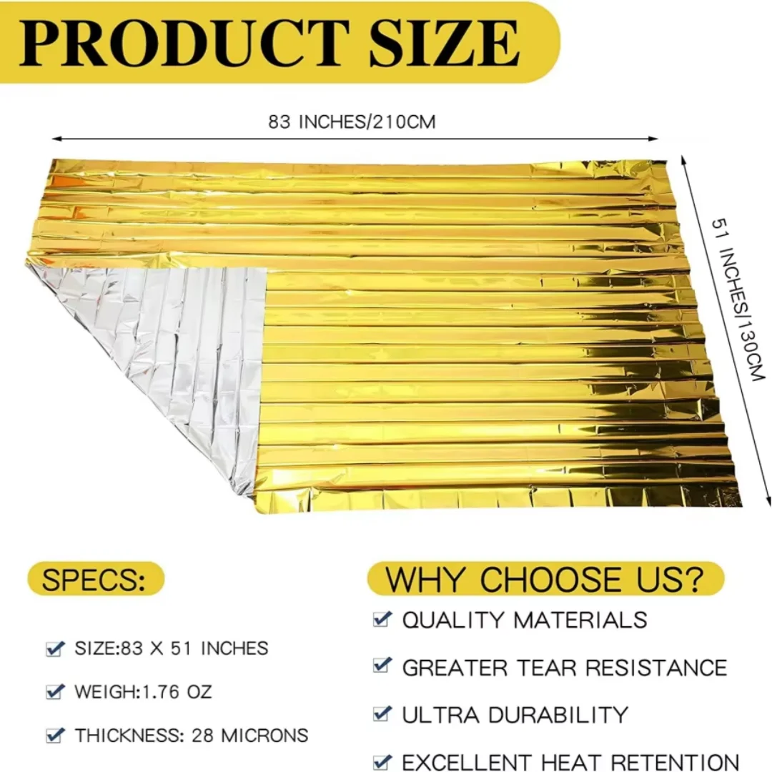 Emergency Thermal Blanket Folding Waterproof Windproof Sunshade