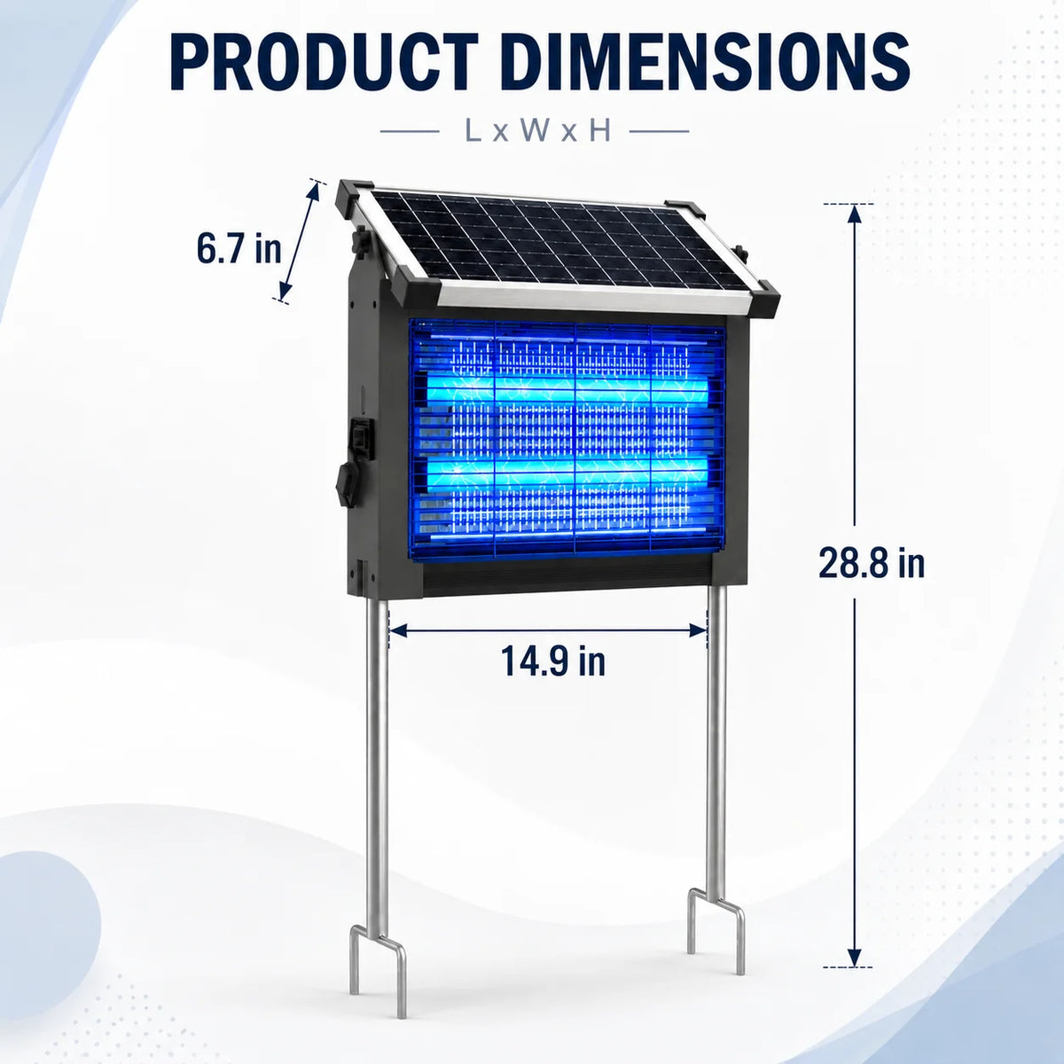 Solar Bug Zapper 4500V with Panel Sensor, Waterproof