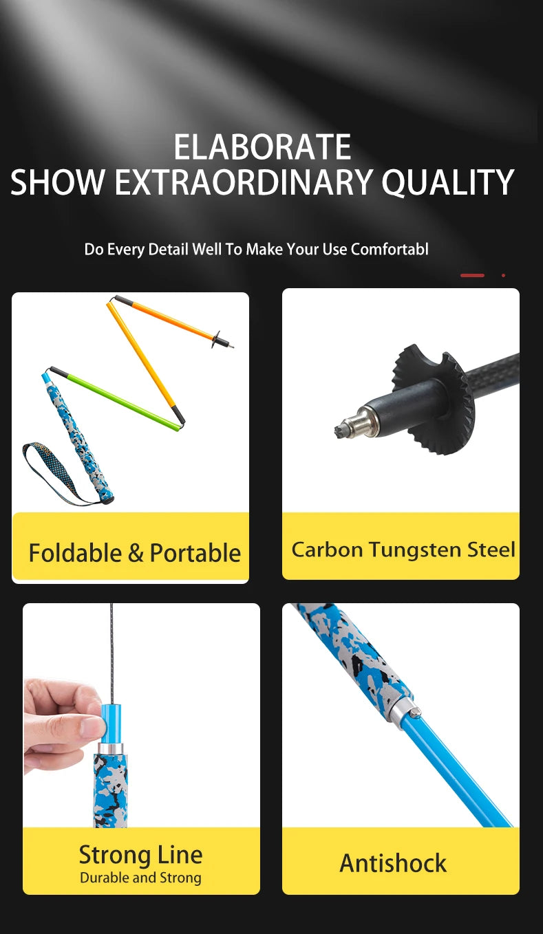 Climbing Stick, Carbon Fiber Five Section Folding