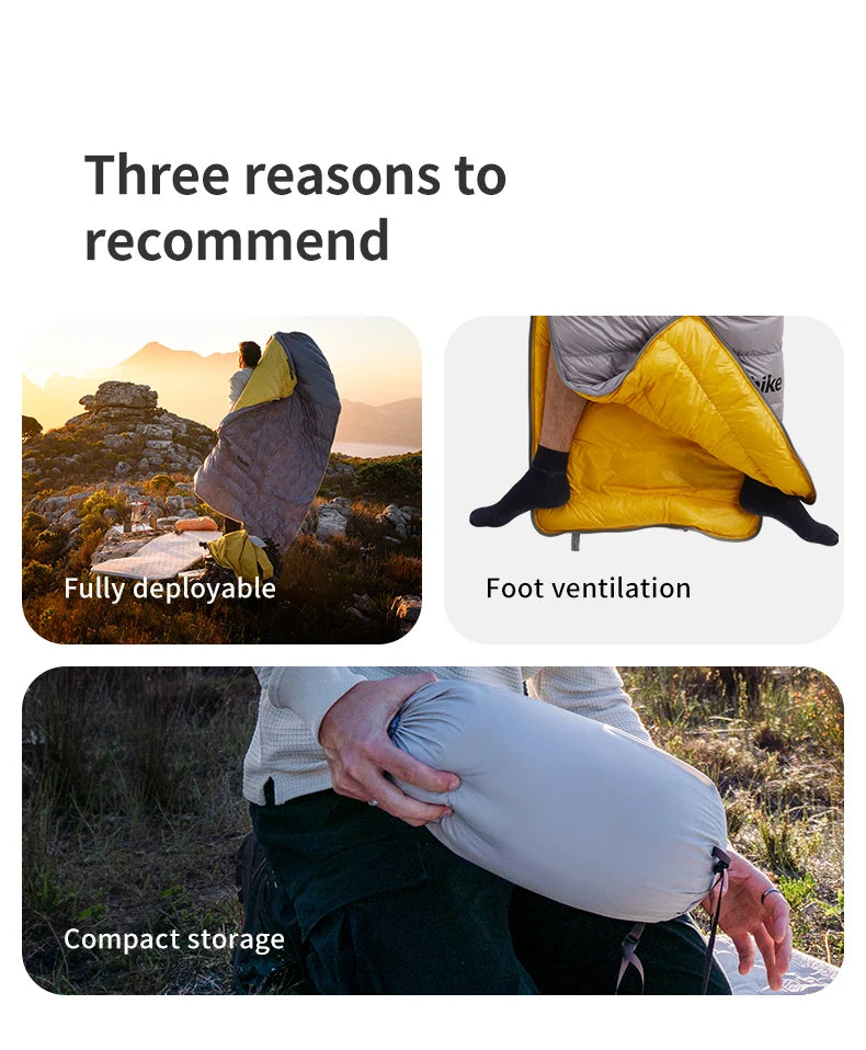 Duck Down Sleeping Bag 4 Seasons Compact Portable