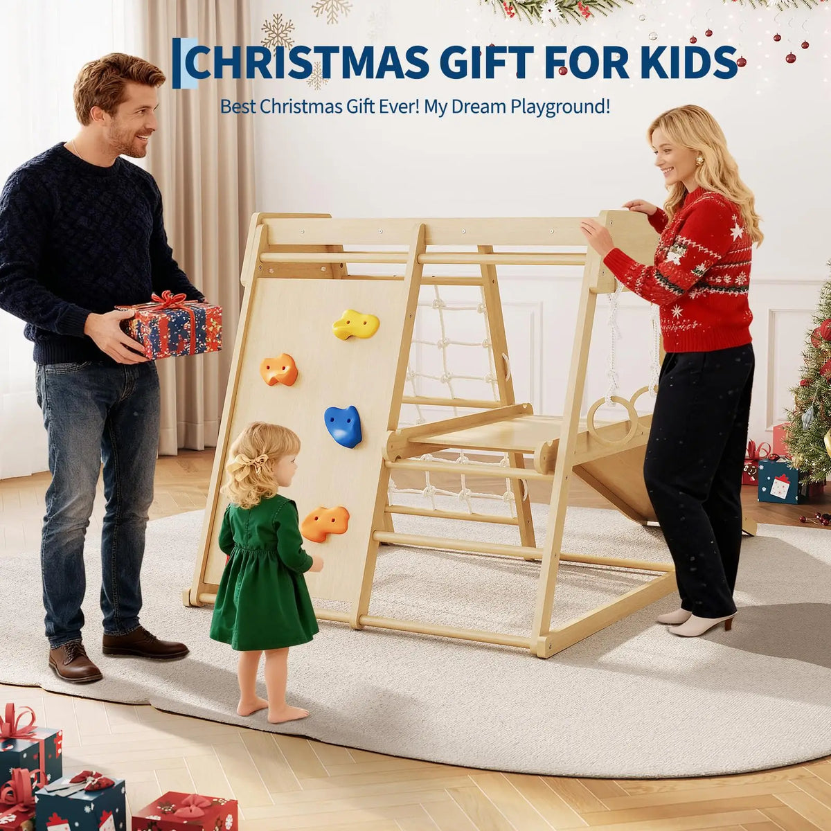 Wooden Indoor Jungle Gym For Kids