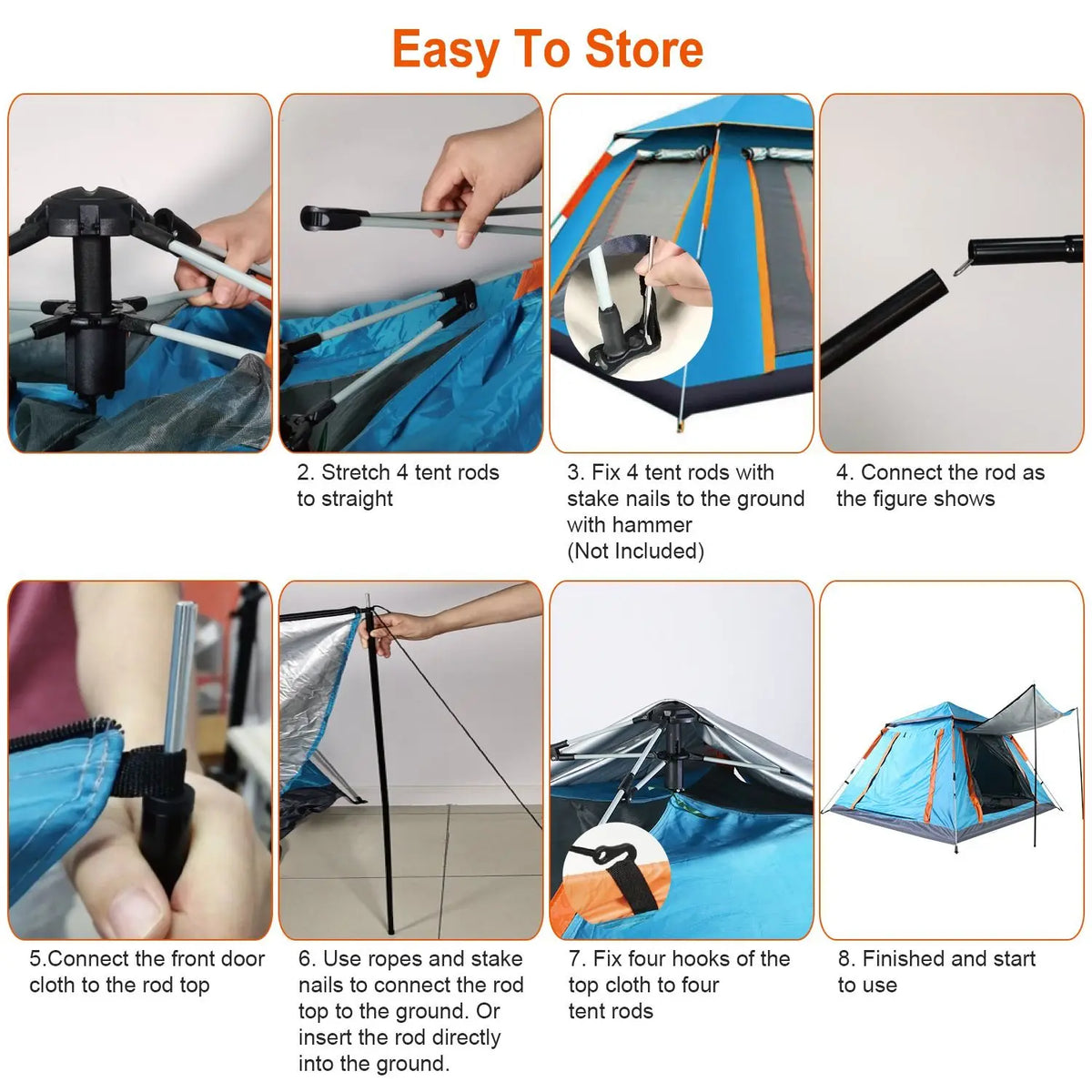 Waterproof Tent with 2 Mosquito Nets, Carrying Bag