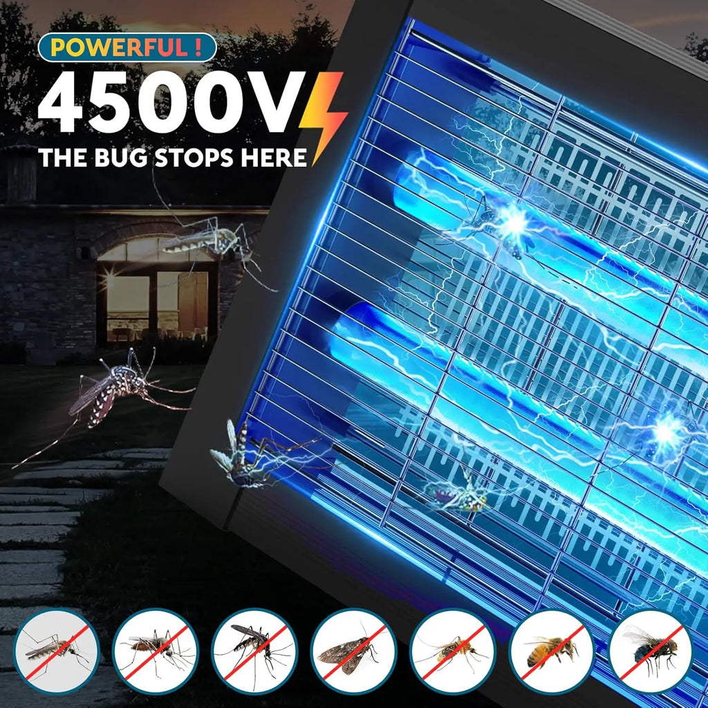Solar Bug Zapper 4500V with Panel Sensor, Waterproof