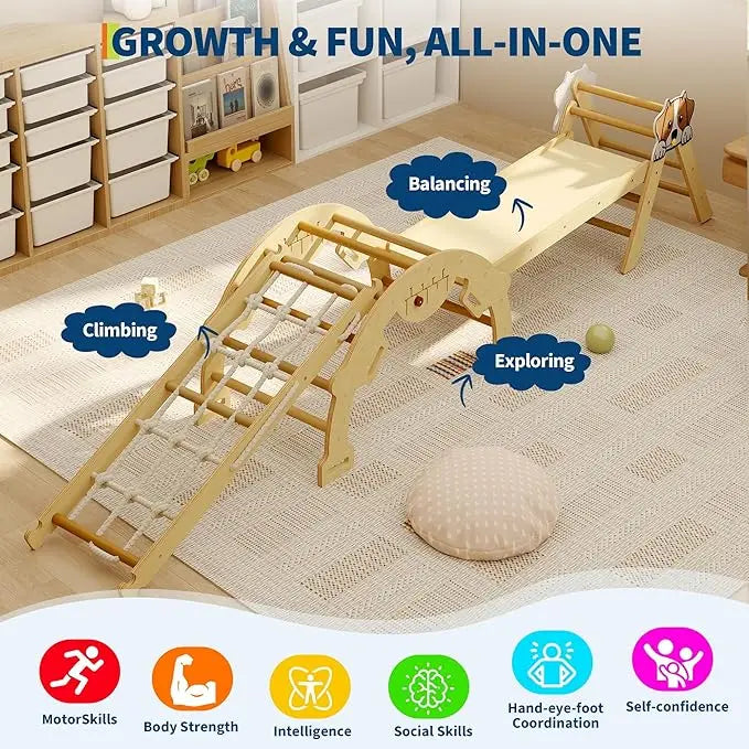 Toddler Climbing Toys Indoor with Ramp, Arch and Ladder