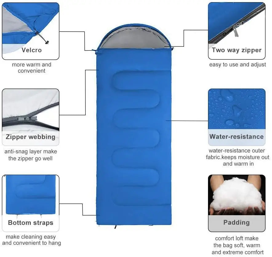Warm Envelope Backpacking Winter Sleeping Bag
