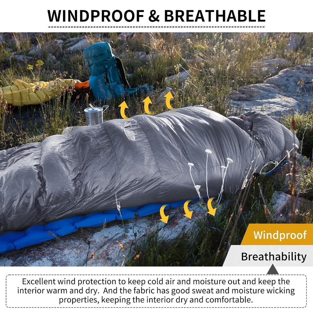 Duck Down Sleeping Bag 4 Seasons Compact Portable