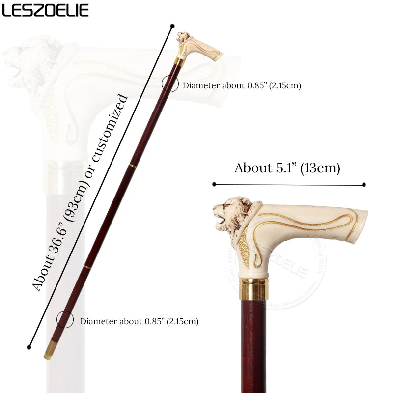 Tiger-Head Walking Stick Men Black Women Red