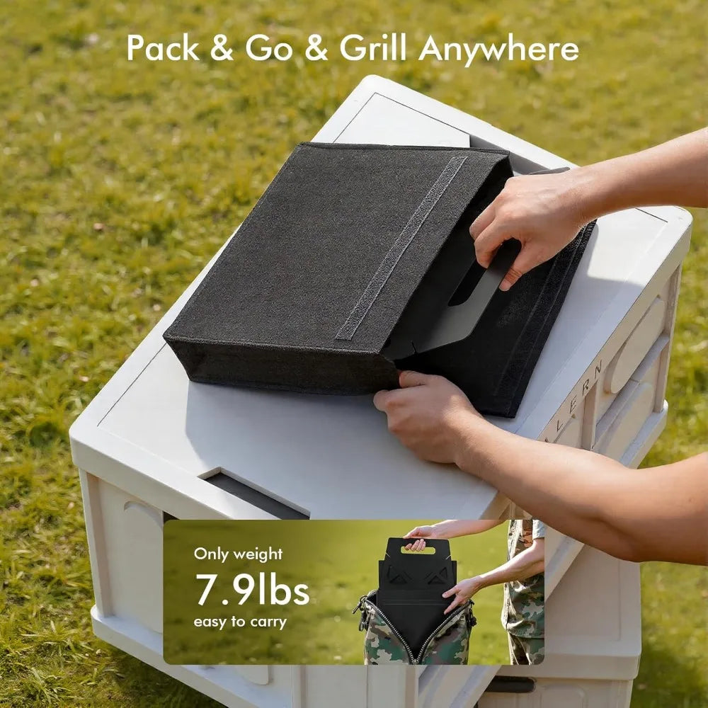 Folding Portable Charcoal Grill with Carry Bag
