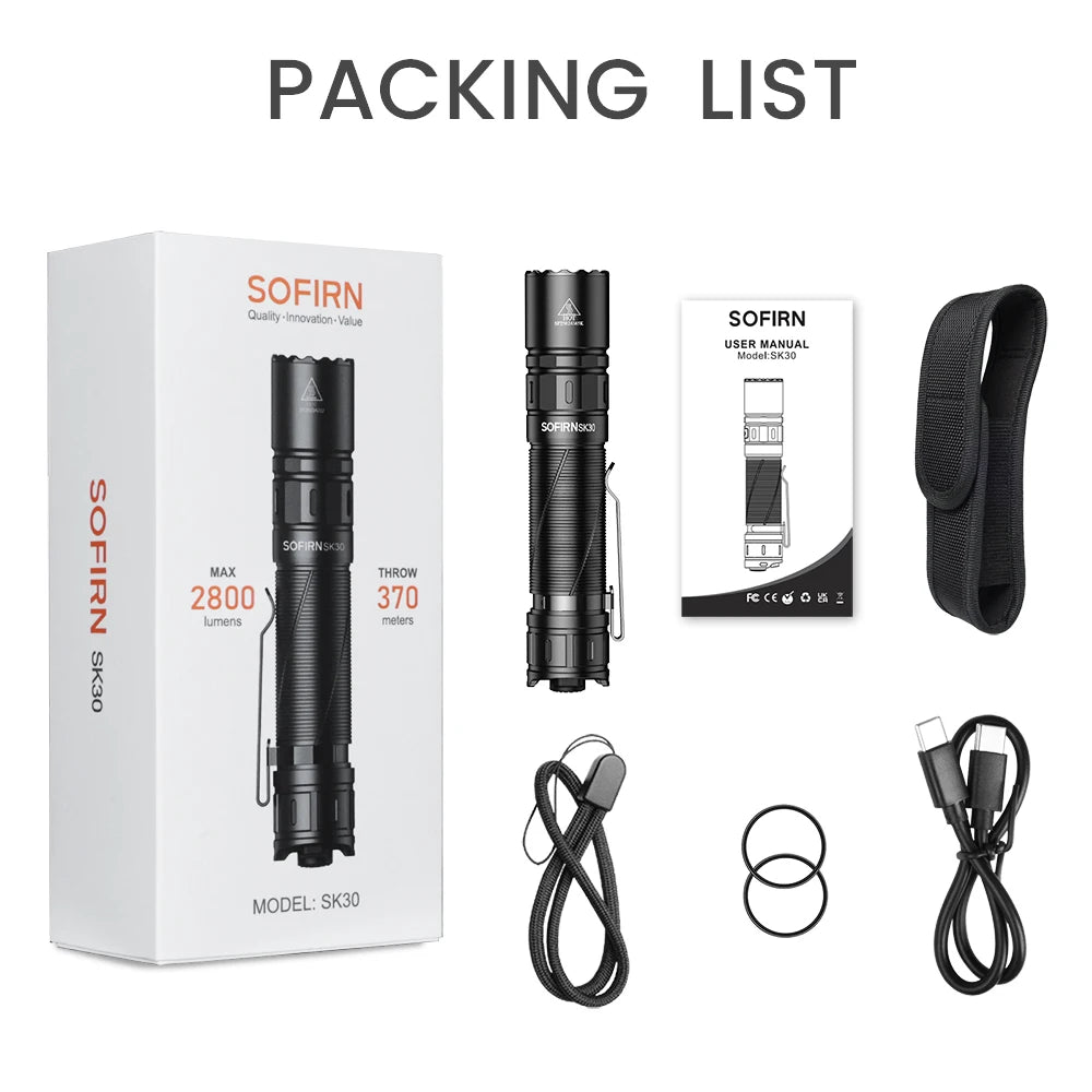 Tactical Flashlight USB Rechargeable with Dual Tail Switches