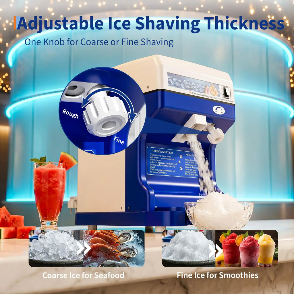 Stainless Steel Snow Cone Maker & Ice Crusher,
