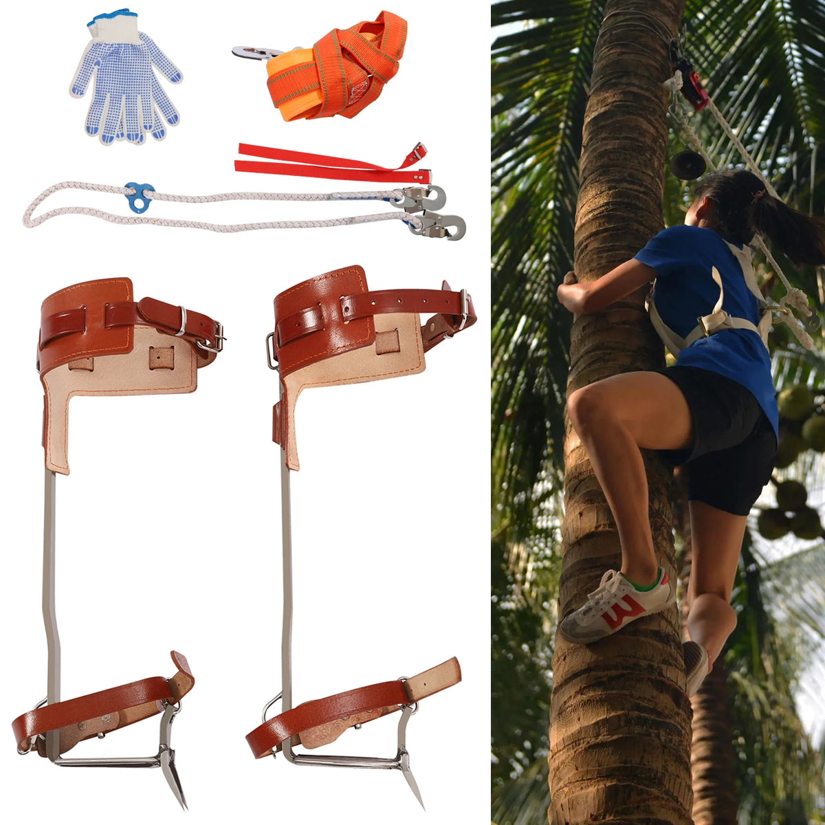 Double Claw Climbing Tool, Stainless Steel with Thickened Pedal
