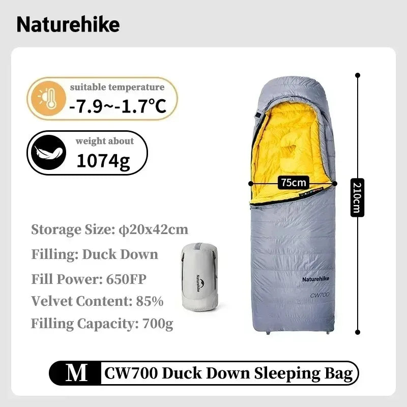 Duck Down Sleeping Bag 4 Seasons Compact Portable