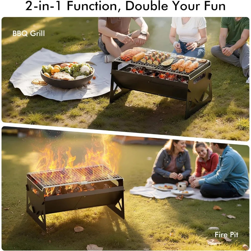 Folding Portable Charcoal Grill with Carry Bag