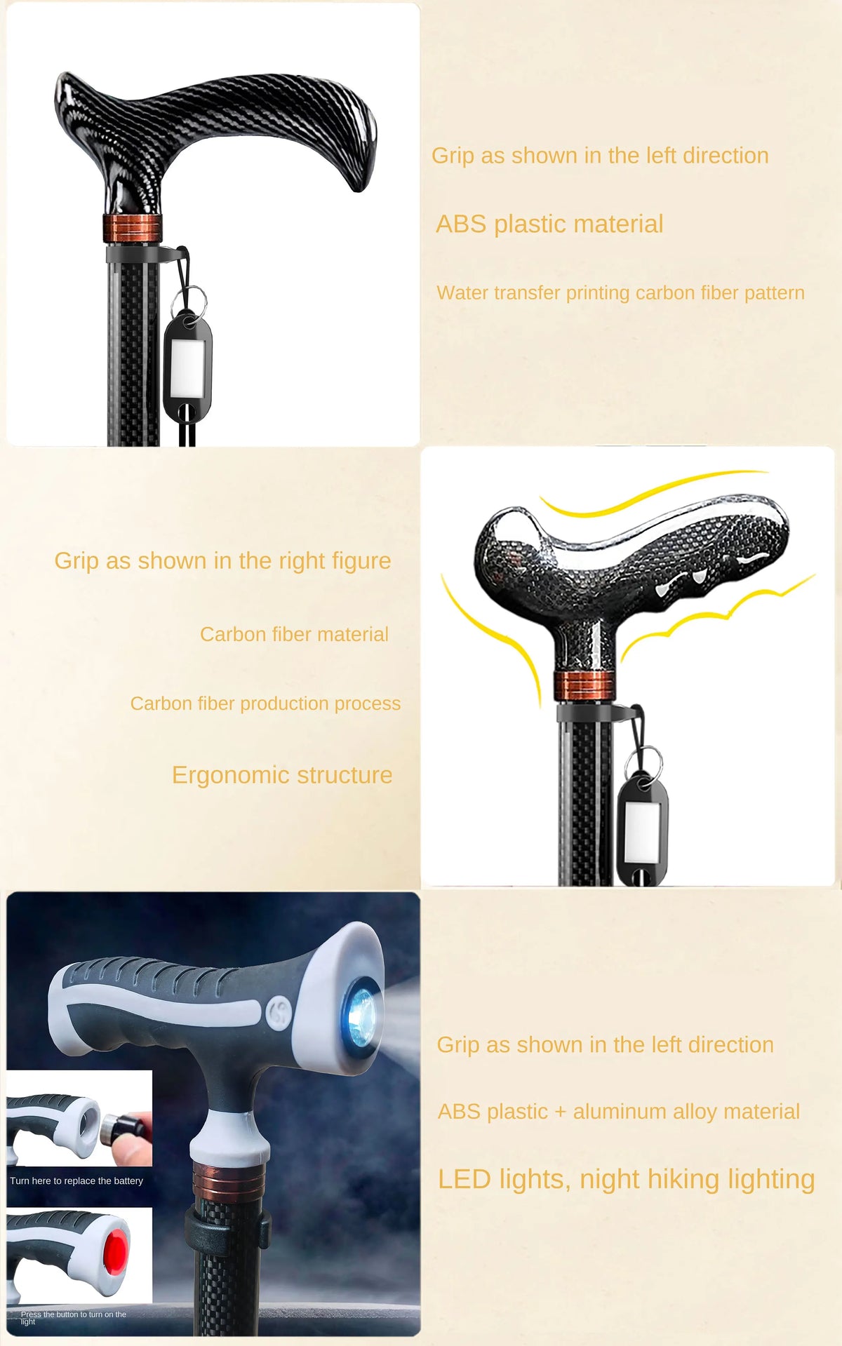 Carbon Fiber Trekking Poles for Hiking And Walking