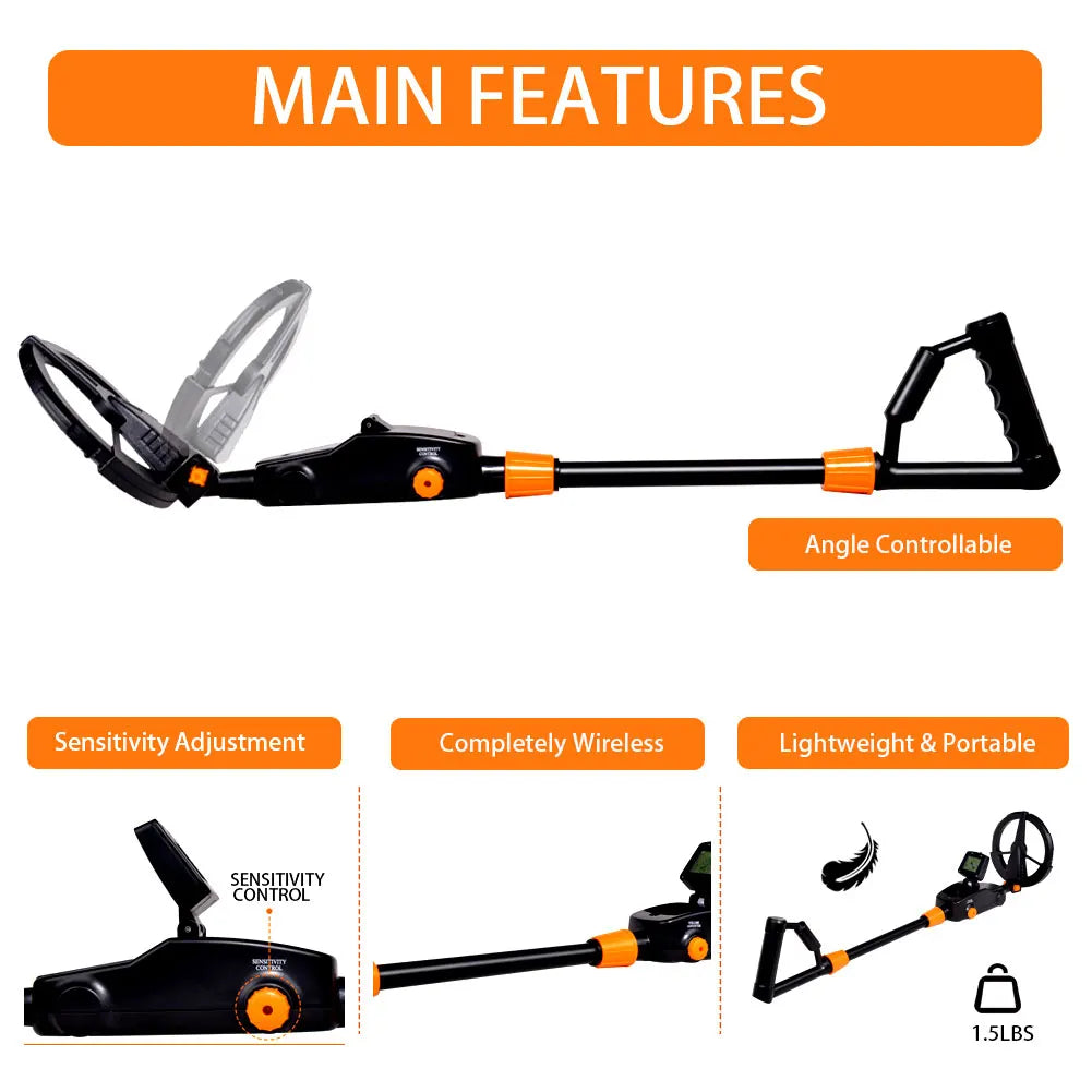 Metal Detector Waterproof Adjustable 30" to 42"