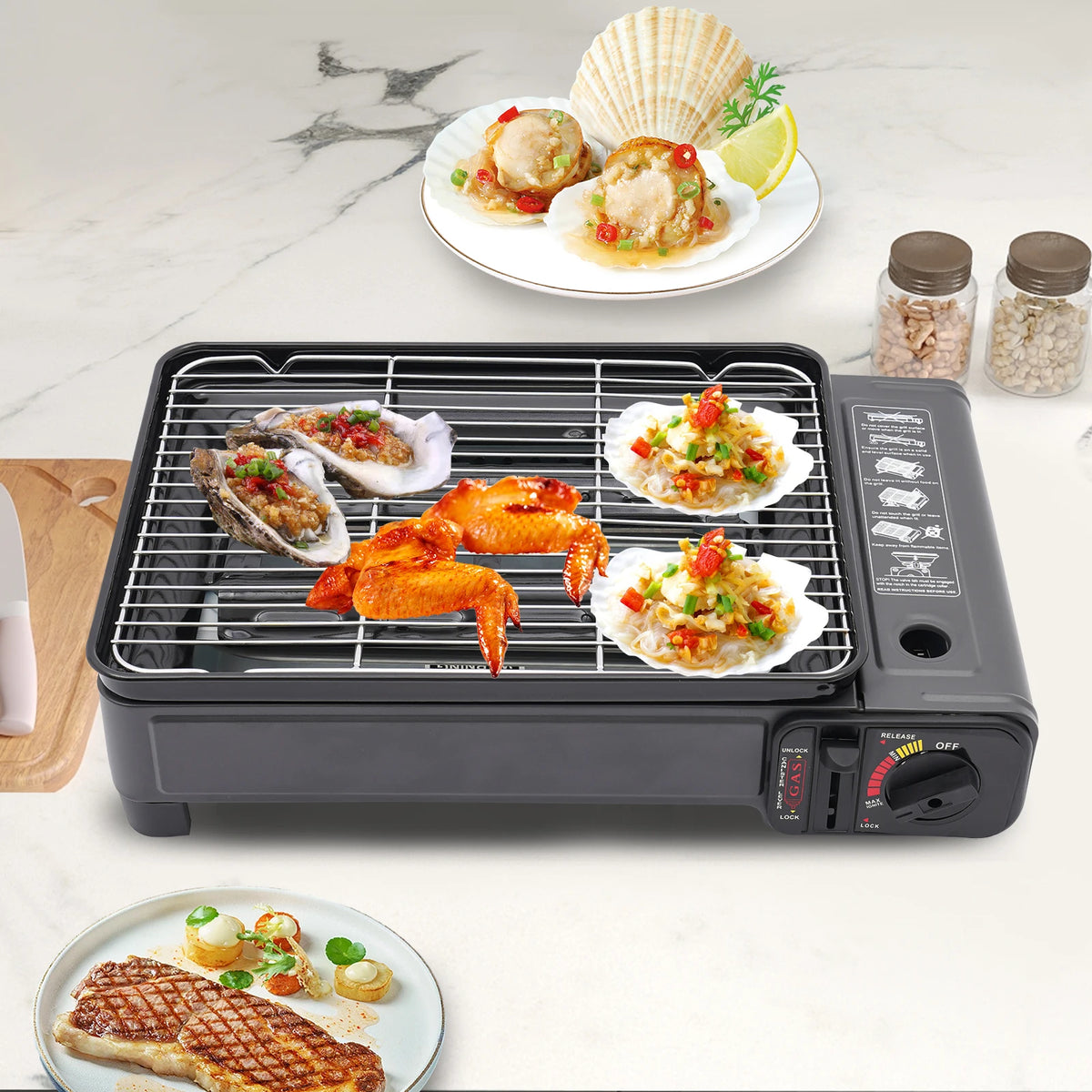 Portable Dual Fuel Gas Grill Stove