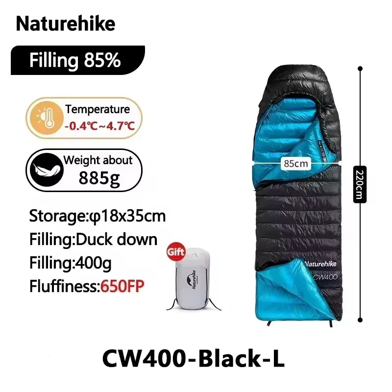 Duck Down Sleeping Bag 4 Seasons Compact Portable