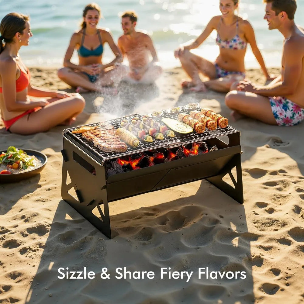 Folding Portable Charcoal Grill with Carry Bag