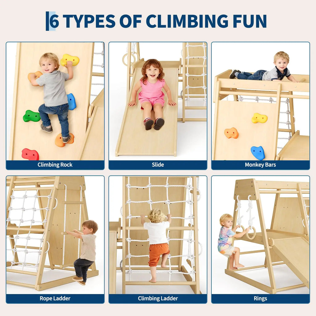 Wooden Indoor Jungle Gym For Kids