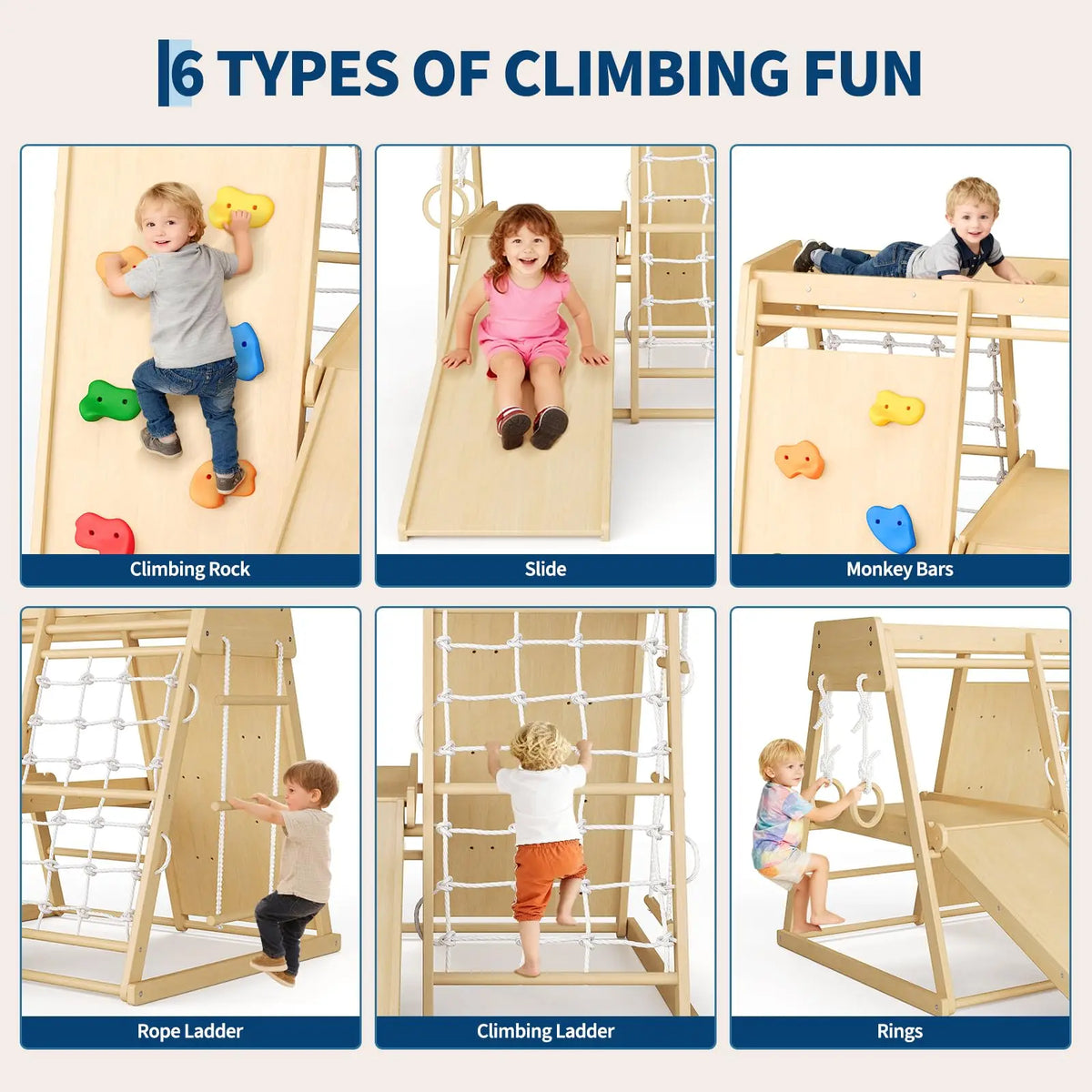 Wooden Indoor Jungle Gym For Kids