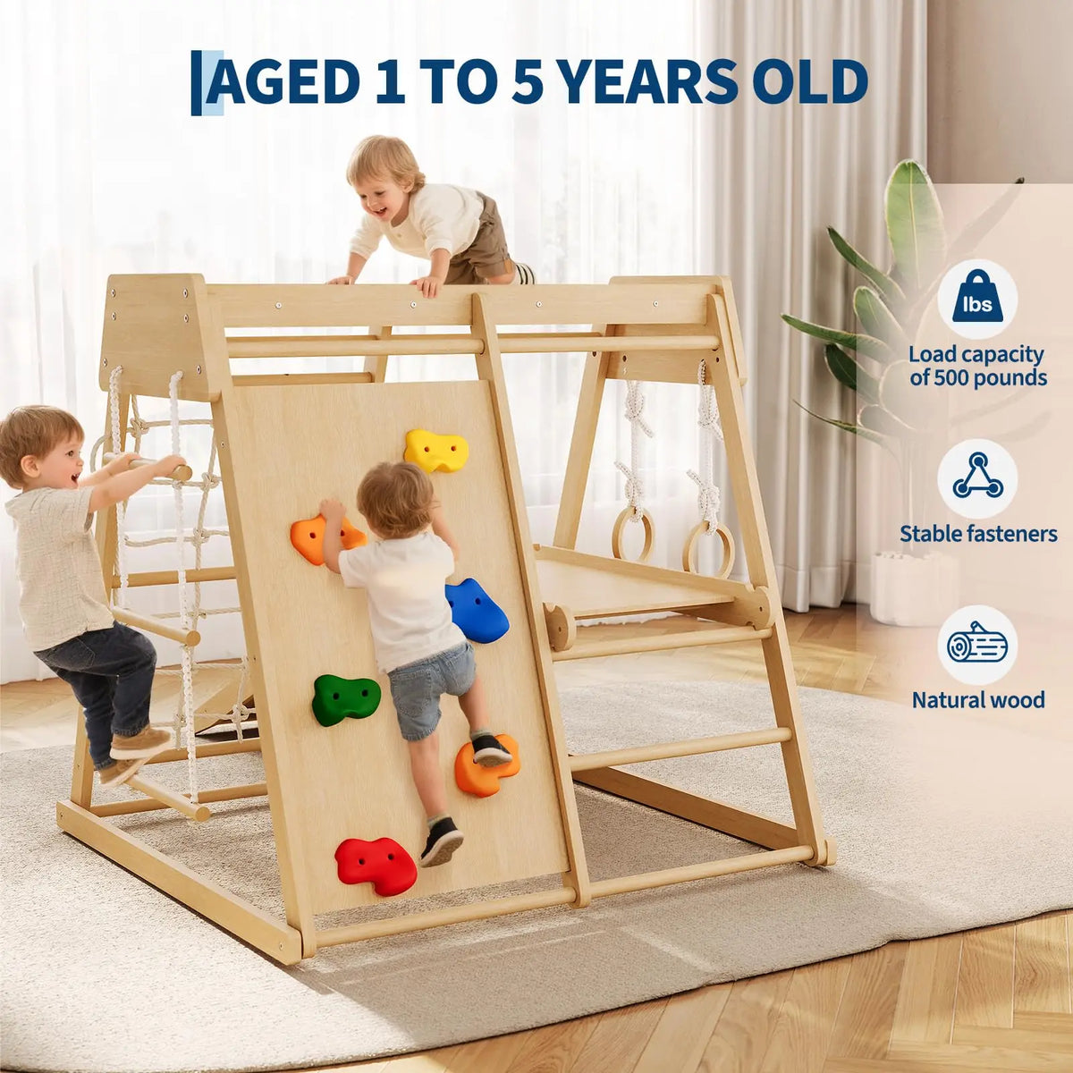 Wooden Indoor Jungle Gym For Kids