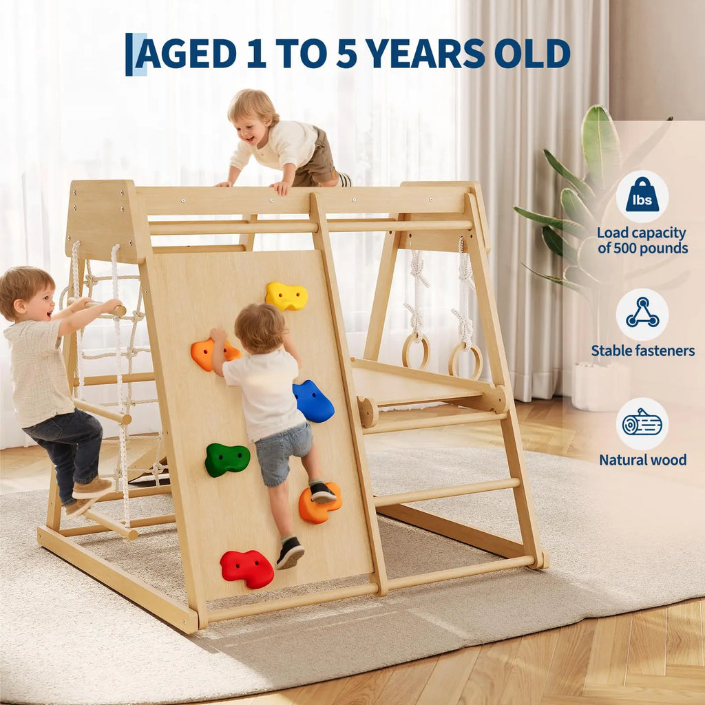Wooden Indoor Jungle Gym For Kids