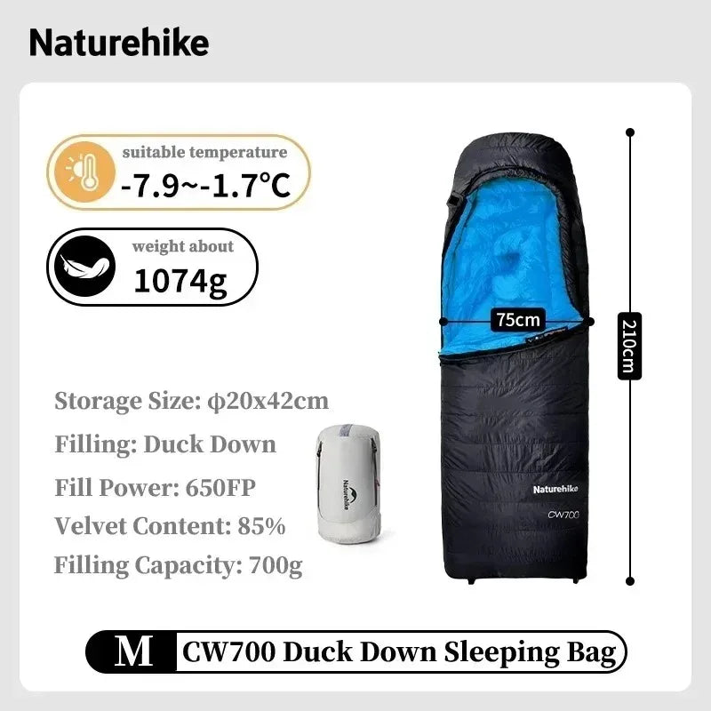 Duck Down Sleeping Bag 4 Seasons Compact Portable