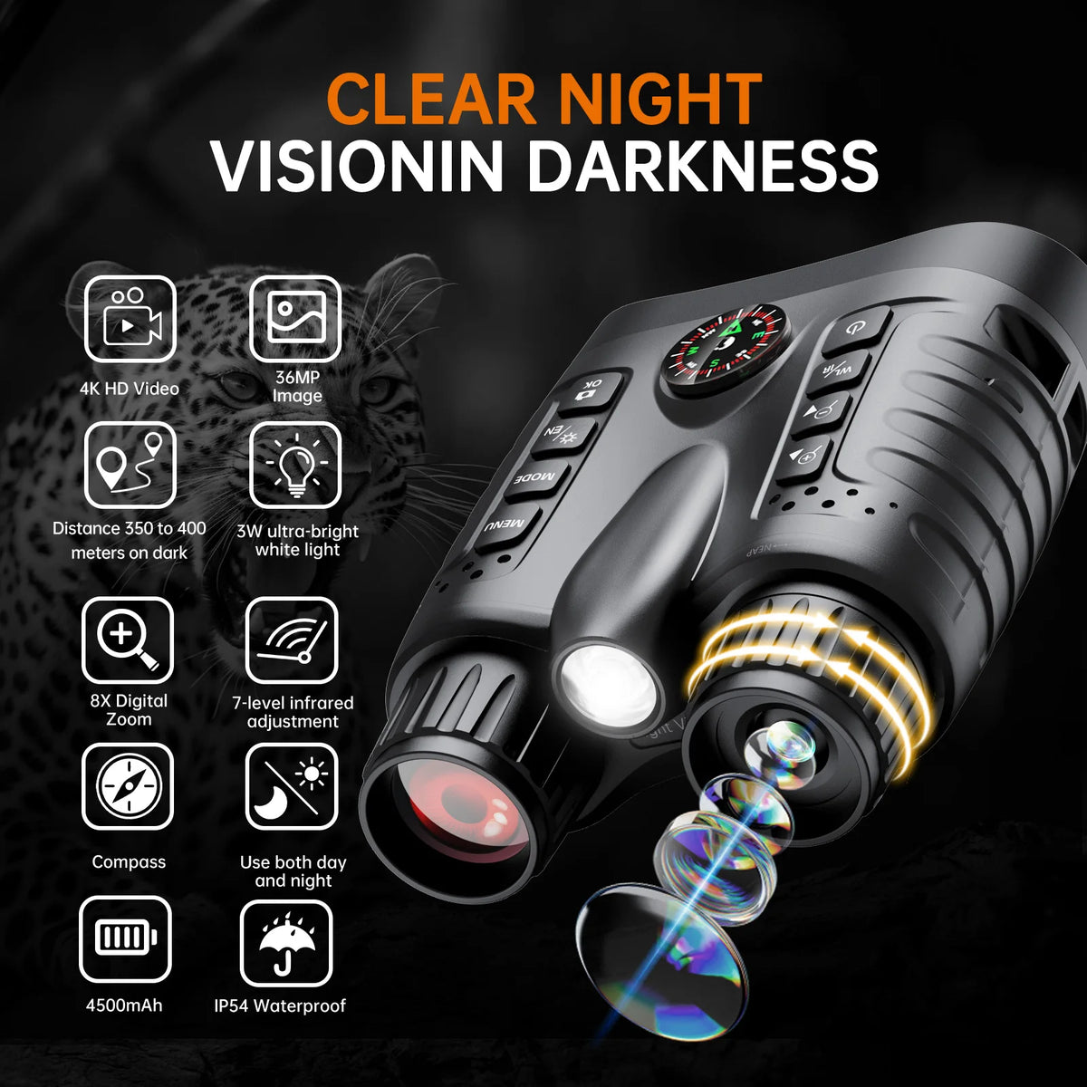 Full Dark Infrared Night Vision Telescope Goggles