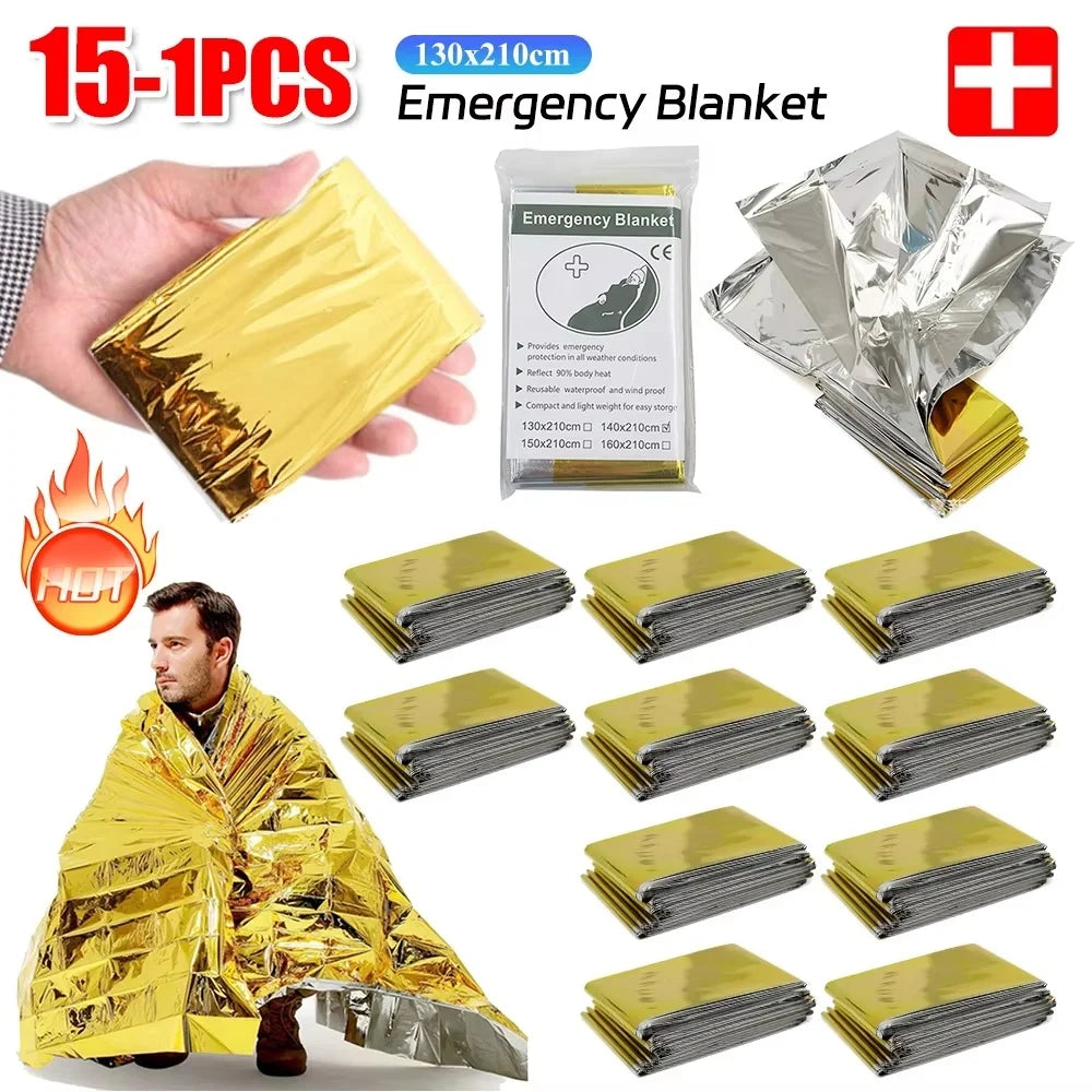 Emergency Thermal Blanket Folding Waterproof Windproof Sunshade