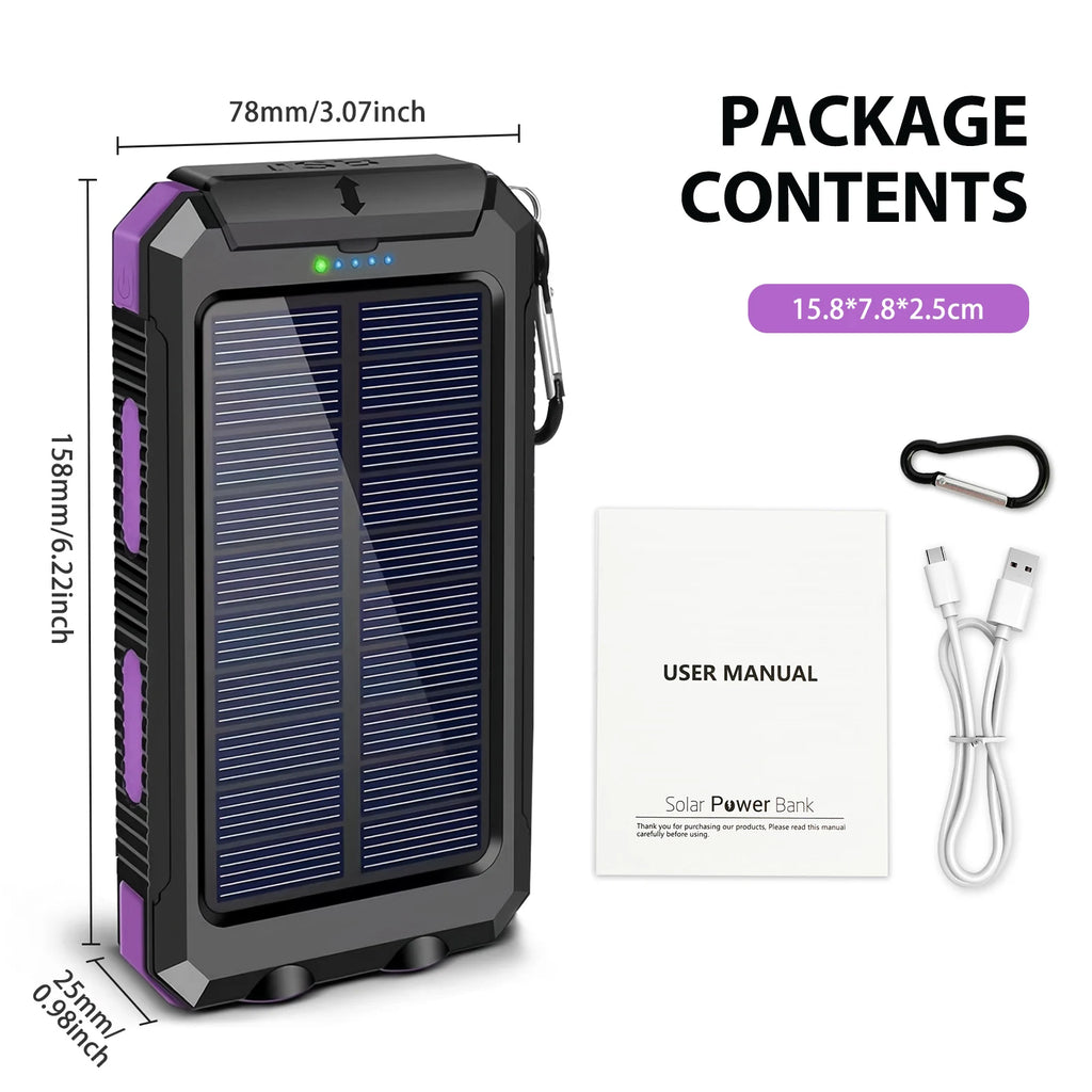 Portable Solar Power Bank External Battery