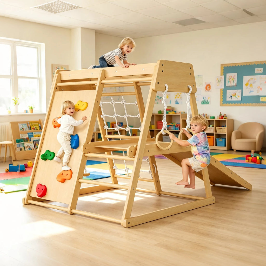 Wooden Indoor Jungle Gym For Kids