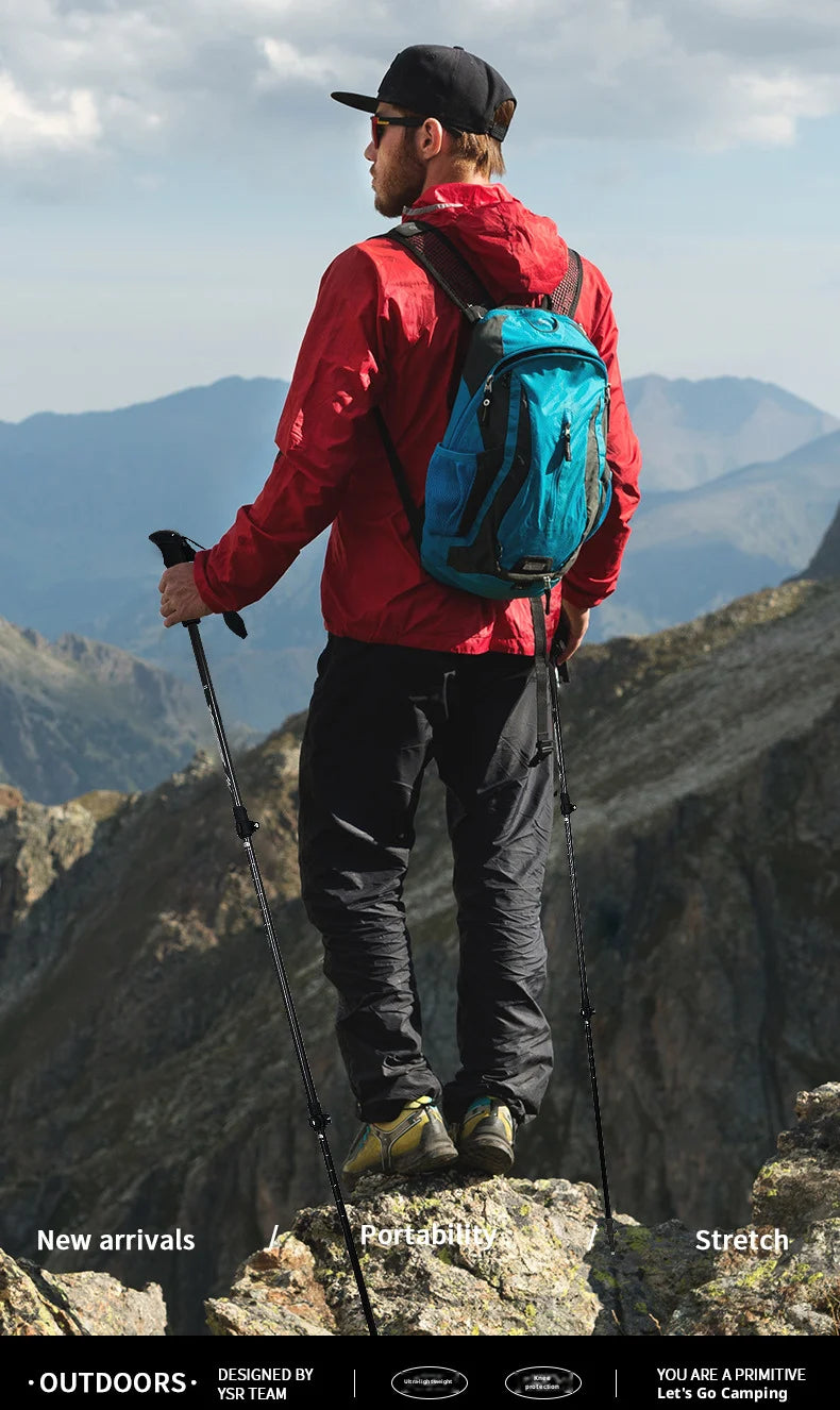 Carbon Fiber Hiking Poles Adjustable Shockproof Trekking Stick